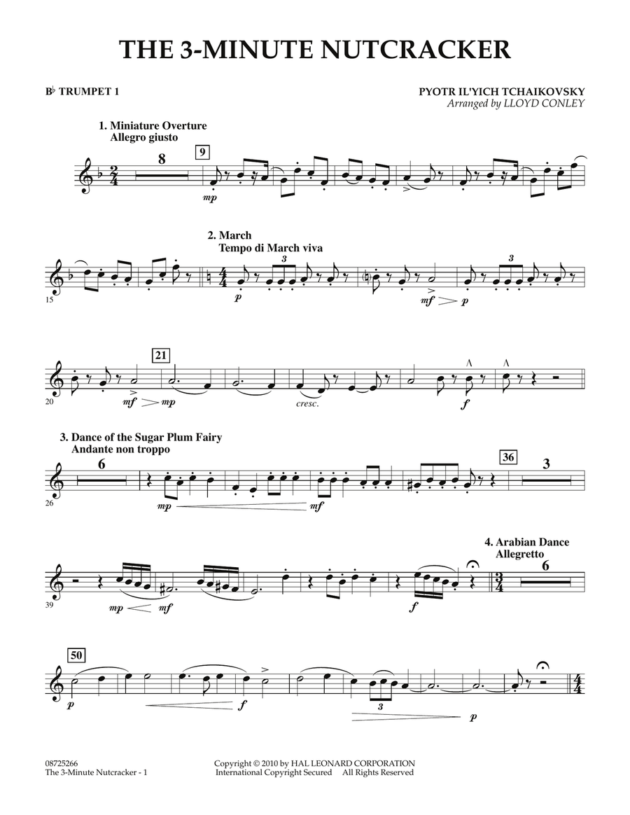 The 3-Minute Nutcracker - Bb Trumpet 1 Concert Band scores gallery preview page 1