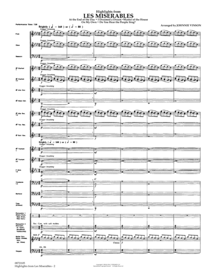 Highlights from Les Misérables (arr. Johnnie Vinson) - Conductor