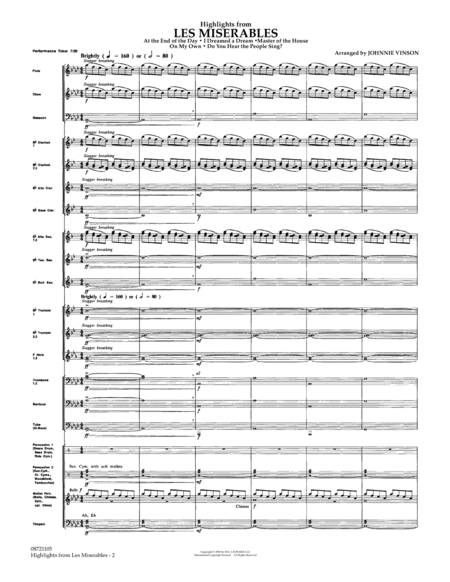 Highlights from Les Misérables (arr. Johnnie Vinson) - Conductor