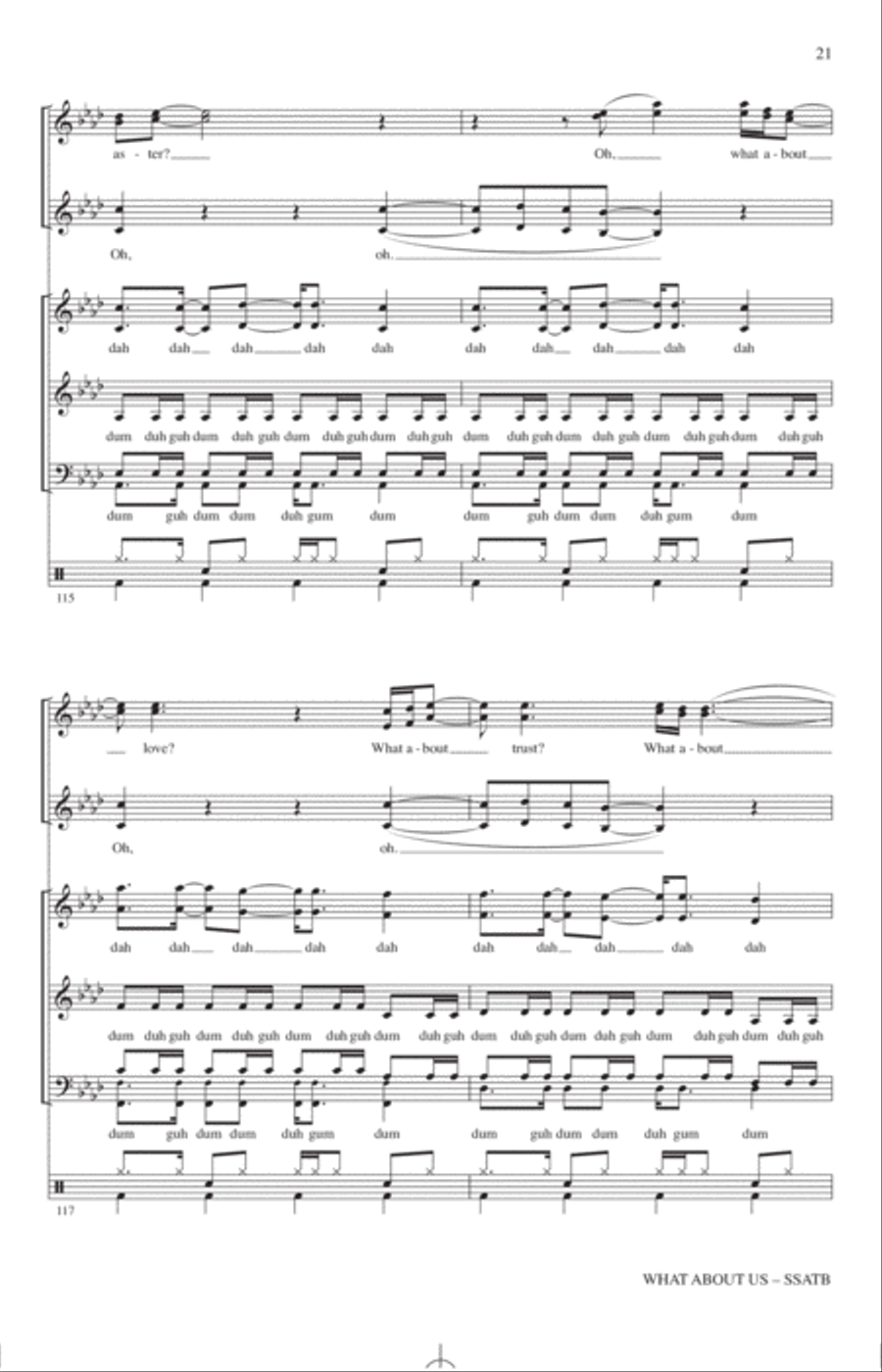 What About Us (arr. Paul Langford) 4-Part scores gallery preview page 20