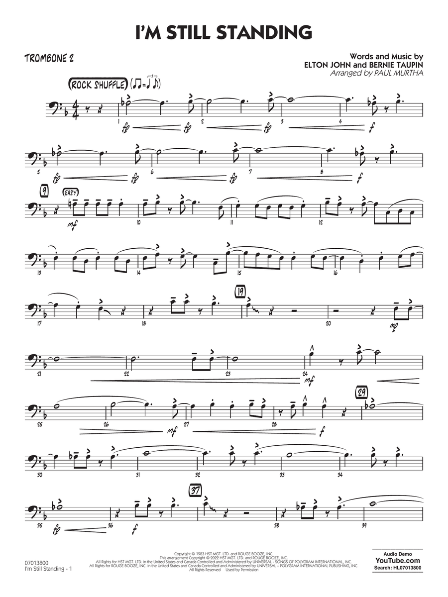 I'm Still Standing (arr. Paul Murtha) - Trombone 2
