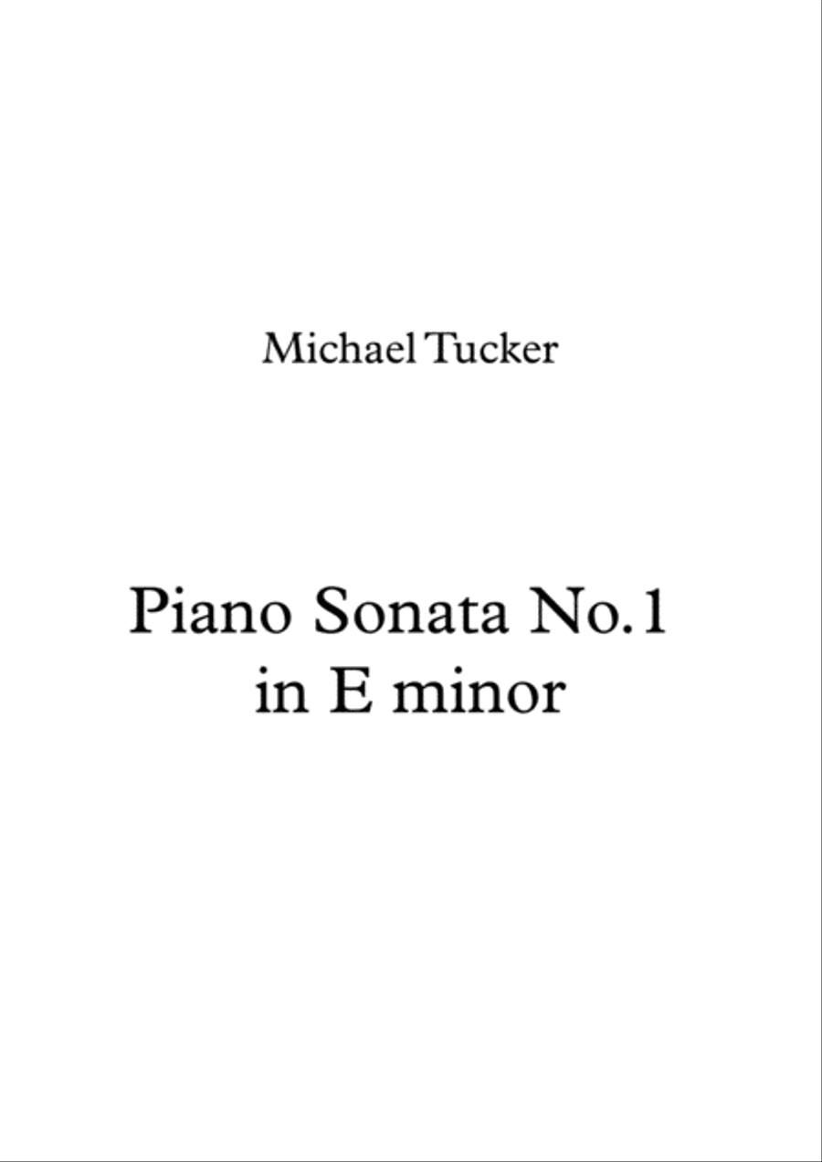 Piano Sonata No.1 in E minor Piano Solo scores gallery preview page 1