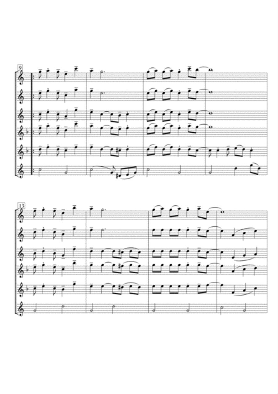 Rudolph The Red-nosed Reindeer Saxophone Quintet scores gallery preview page 3