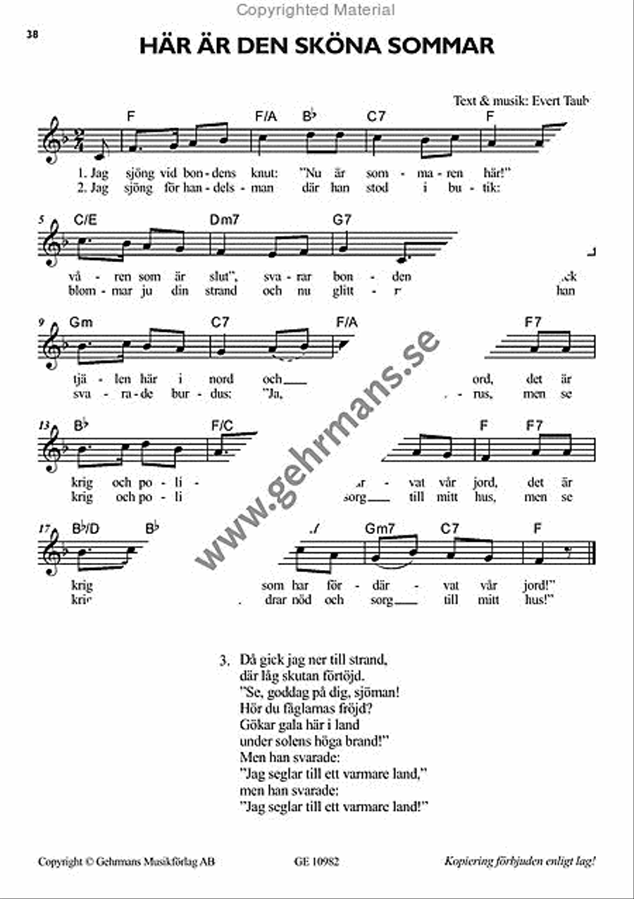 Sommarpop Piano, Vocal, Guitar scores gallery preview page 7