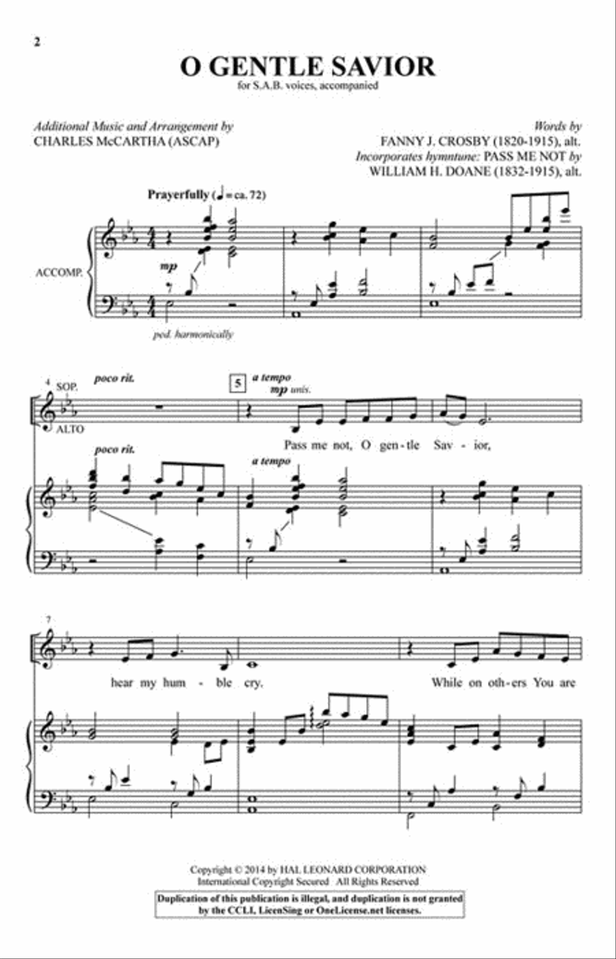 O Gentle Savior O Gentle Savior 3-Part scores gallery preview page 2