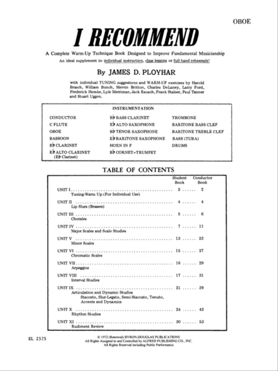 I Recommend Concert Band Methods scores gallery preview page 2