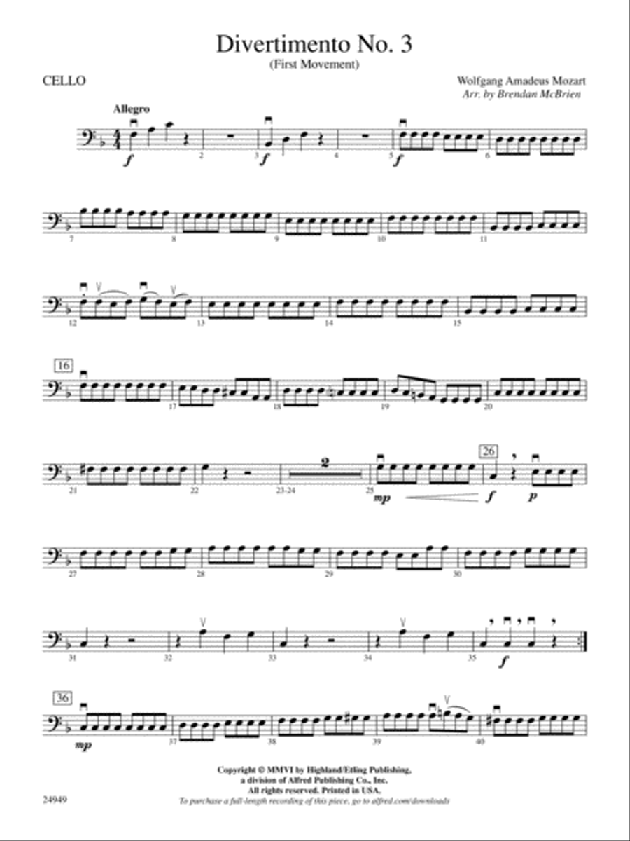 Mozart store cello pieces