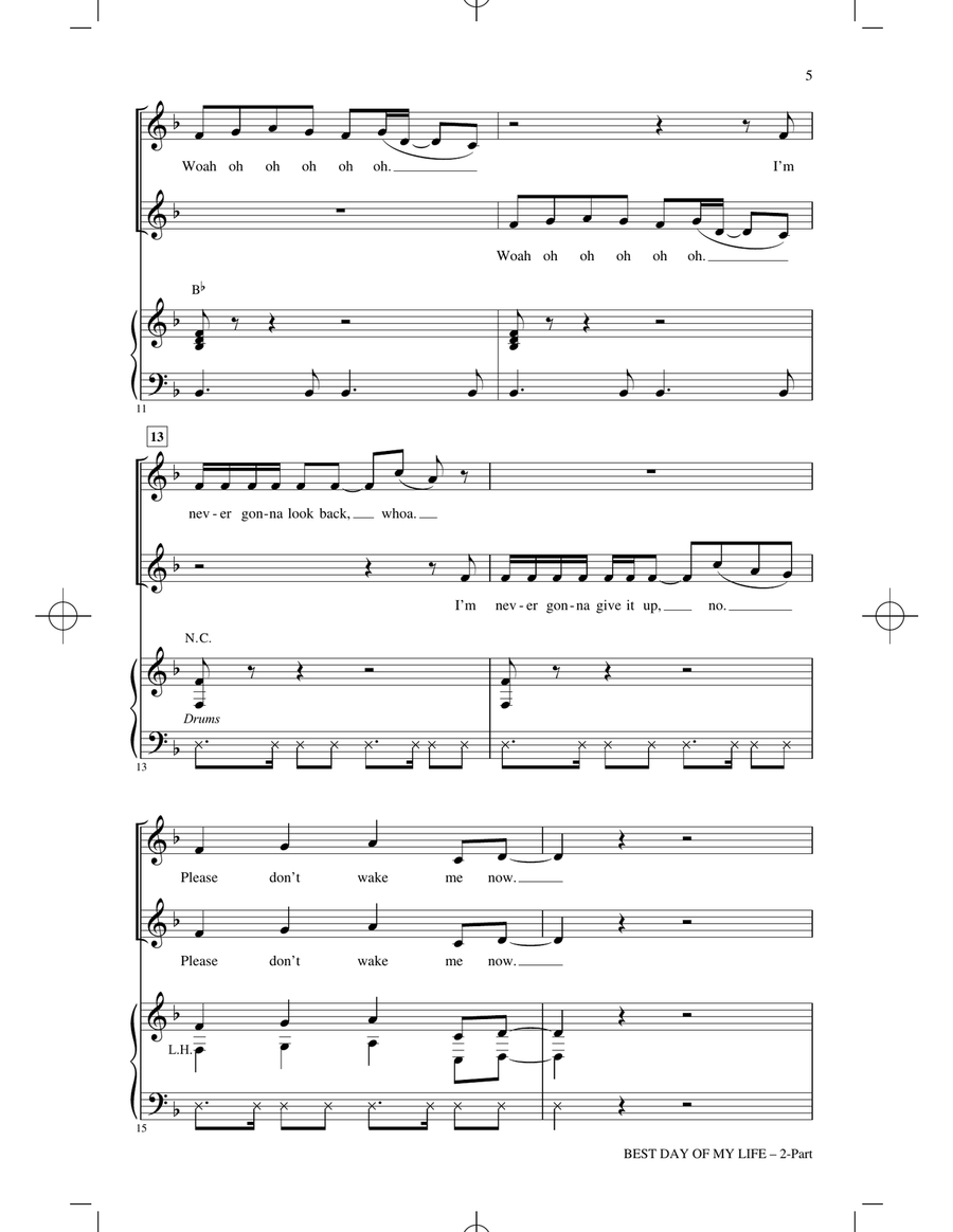 Best Day Of My Life (arr. Audrey Snyder) 2-Part scores gallery preview page 3