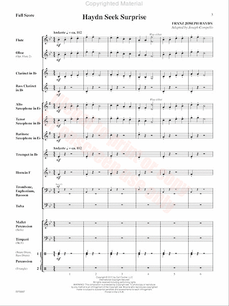 Haydn Seek Surprise Concert Band scores gallery preview page 4