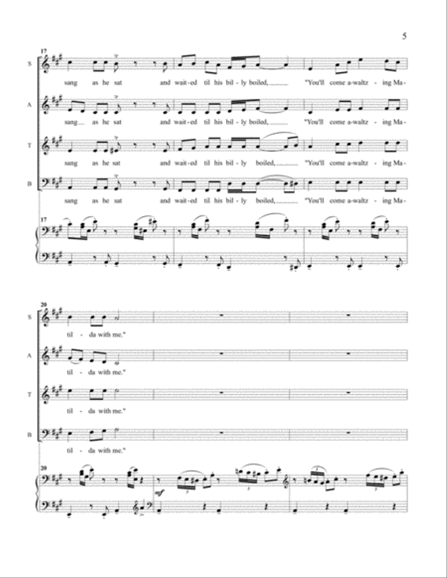 Waltzing Matilda Waltzing Matilda 4-Part scores gallery preview page 5