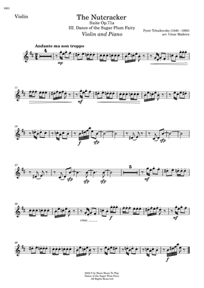 Dance of the Sugar Plum Fairy - Violin and Piano (Individual Parts)