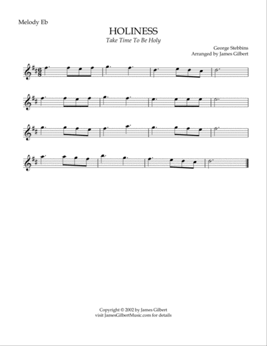HOLINESS (Take Time To Be Holy) Small Ensemble scores gallery preview page 6