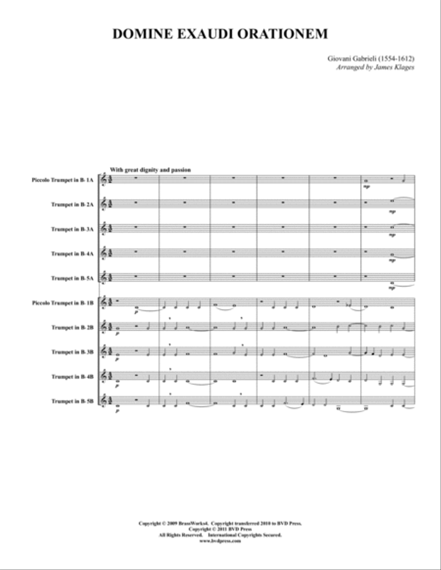 Domine exaudi orationem Trumpet scores gallery preview page 2