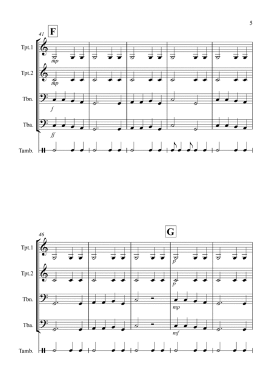 Rigaudon by Purcell for Brass Quartet Brass Quartet scores gallery preview page 5