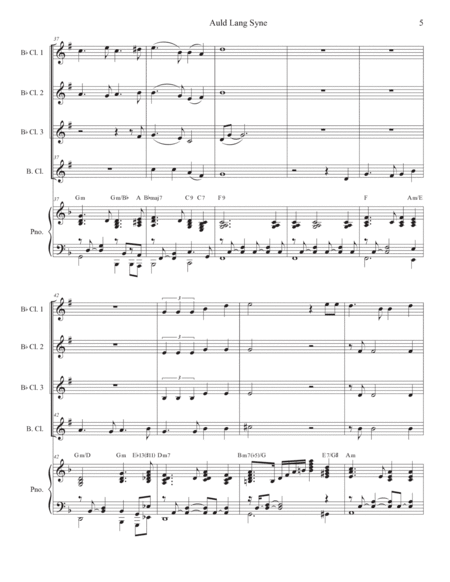 Auld Lang Syne (Clarinet Choir and Piano) image number null