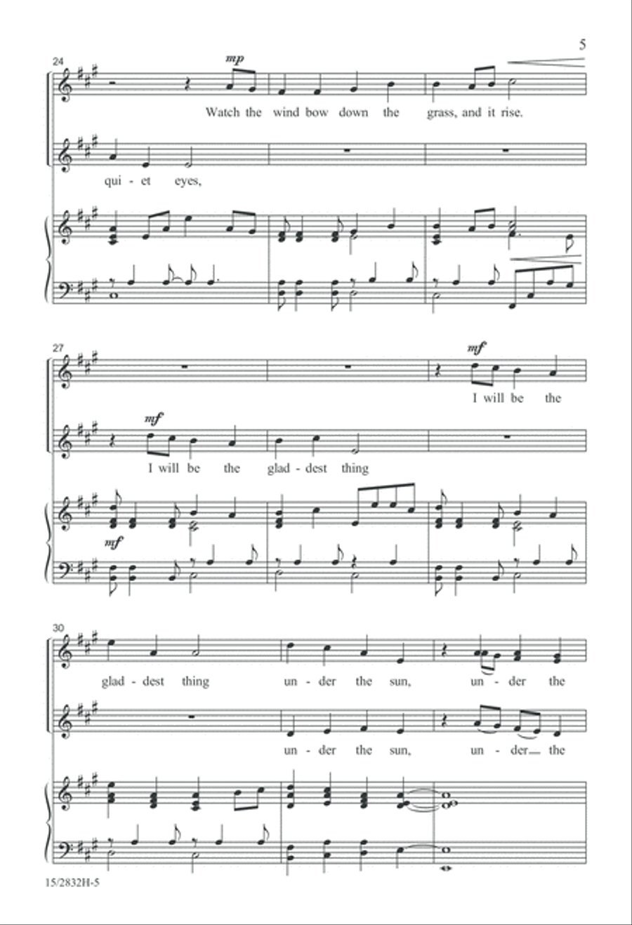 Afternoon on a Hill SSA scores gallery preview page 5