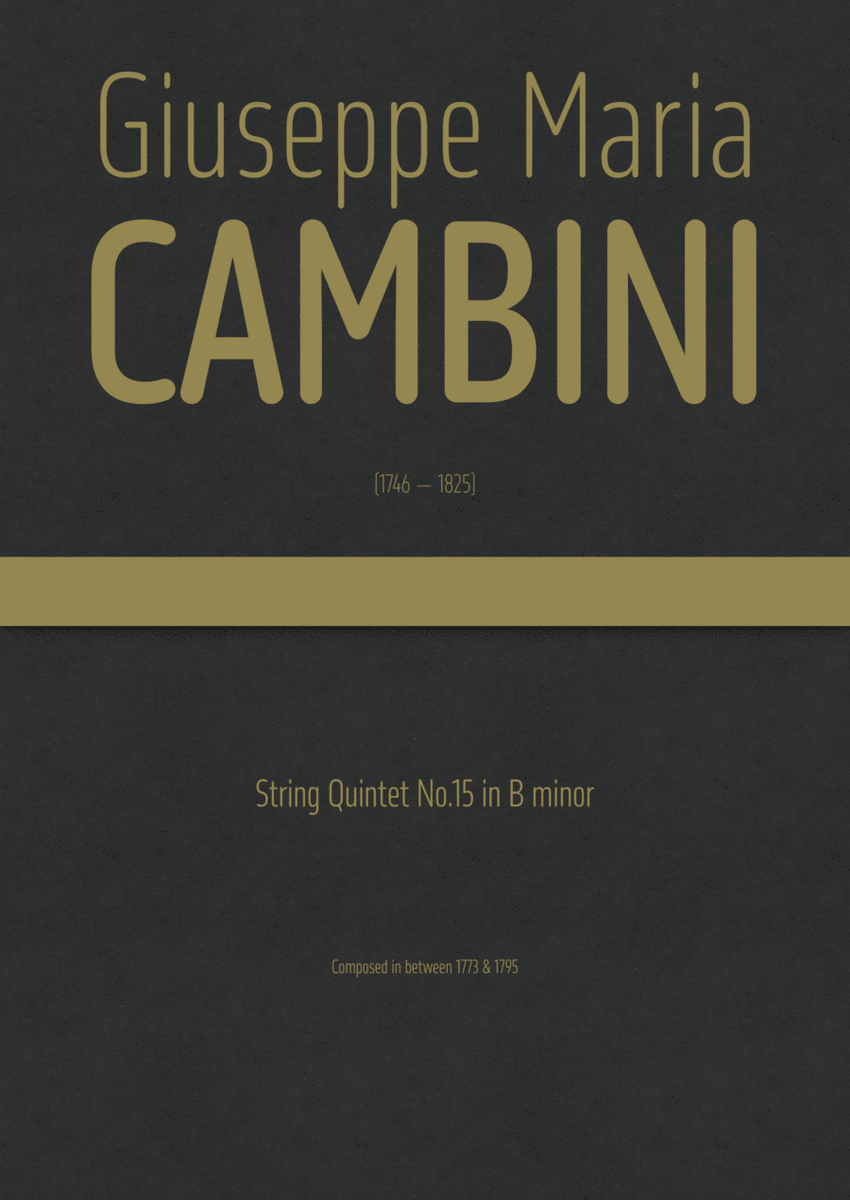 Cambini - String Quintet No.15 in B minor image number null