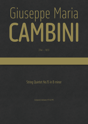 Cambini - String Quintet No.15 in B minor