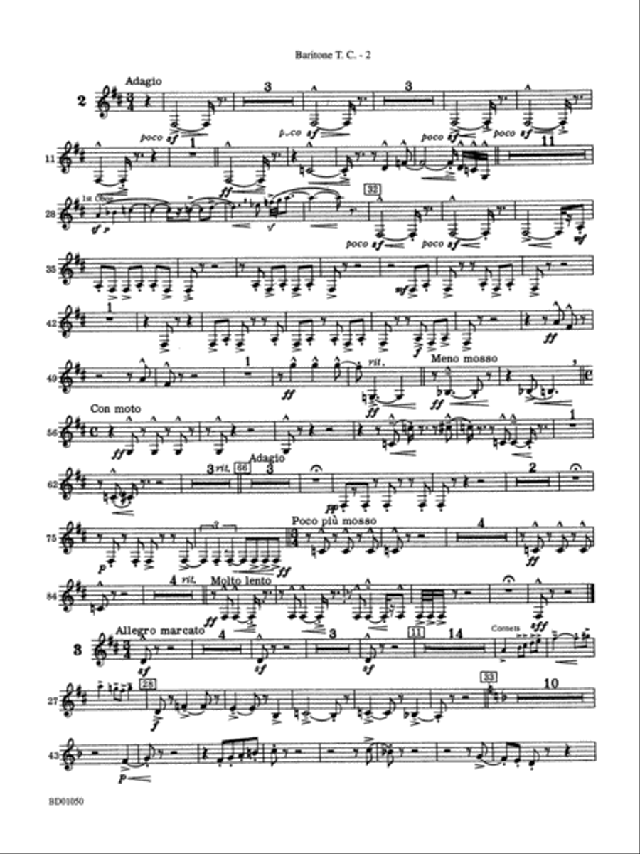 Trittico: Baritone T.C. Concert Band scores gallery preview page 2