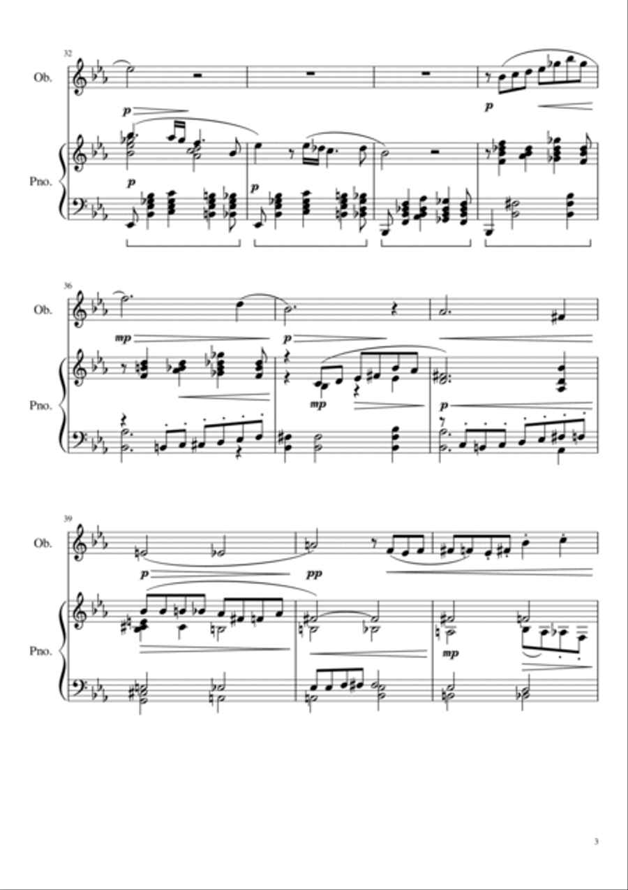 Romance Opus 81 for piano and oboe Woodwind Duet scores gallery preview page 3