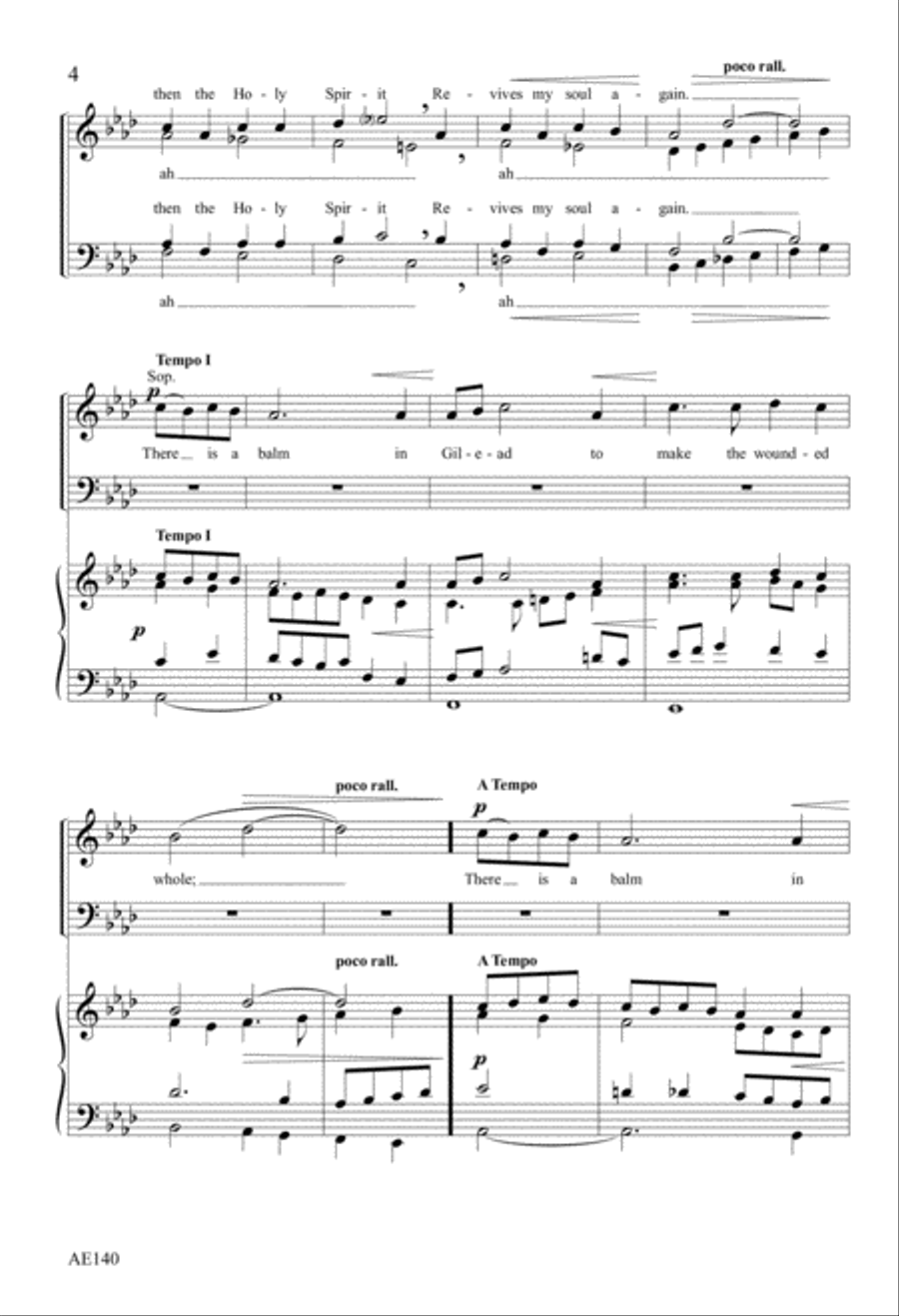 There Is a Balm in Gilead 4-Part scores gallery preview page 4