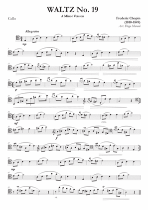 Book cover for Waltz No. 19 in A Minor for Cello and Piano