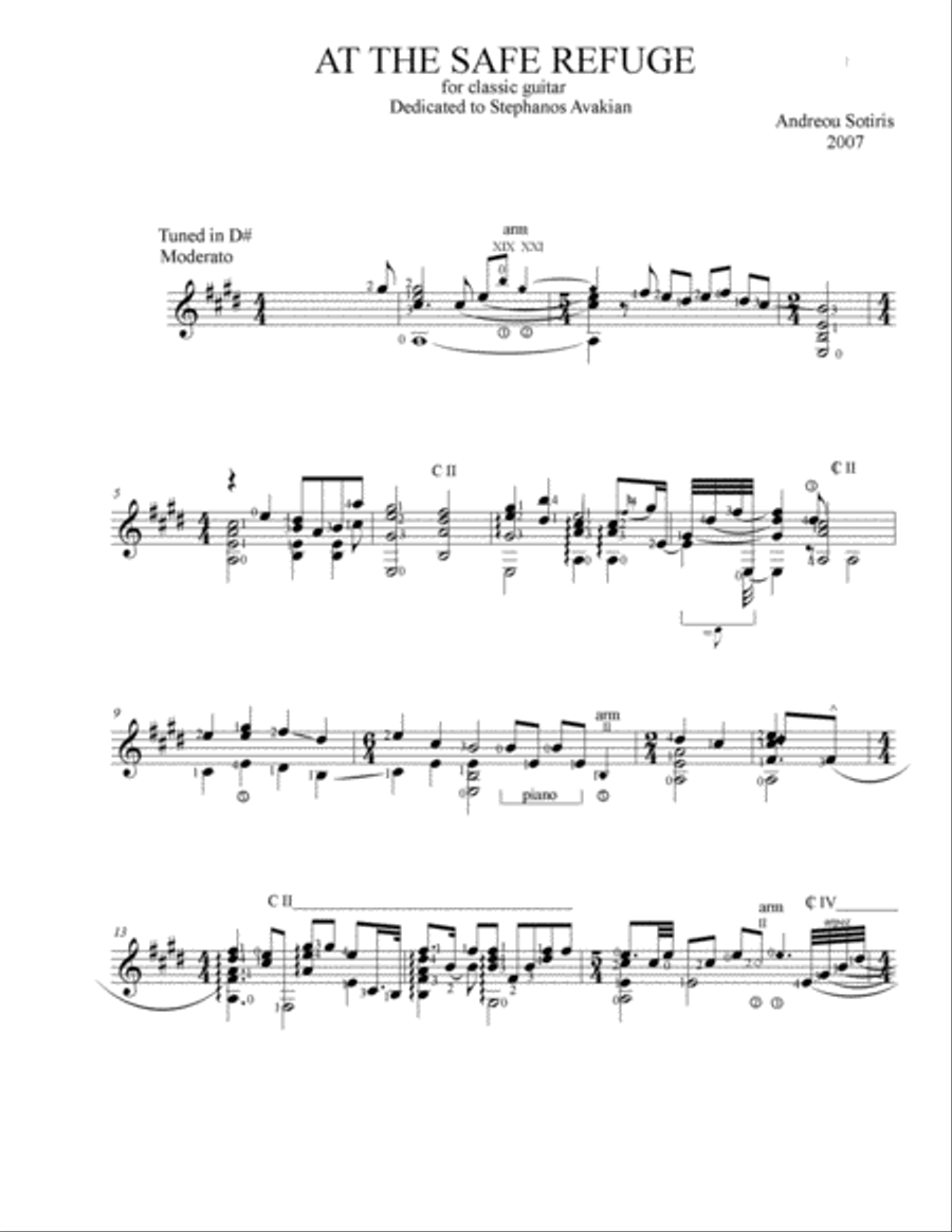 At the Safe Refuge At the Safe Refuge Guitar Solo scores gallery preview page 1