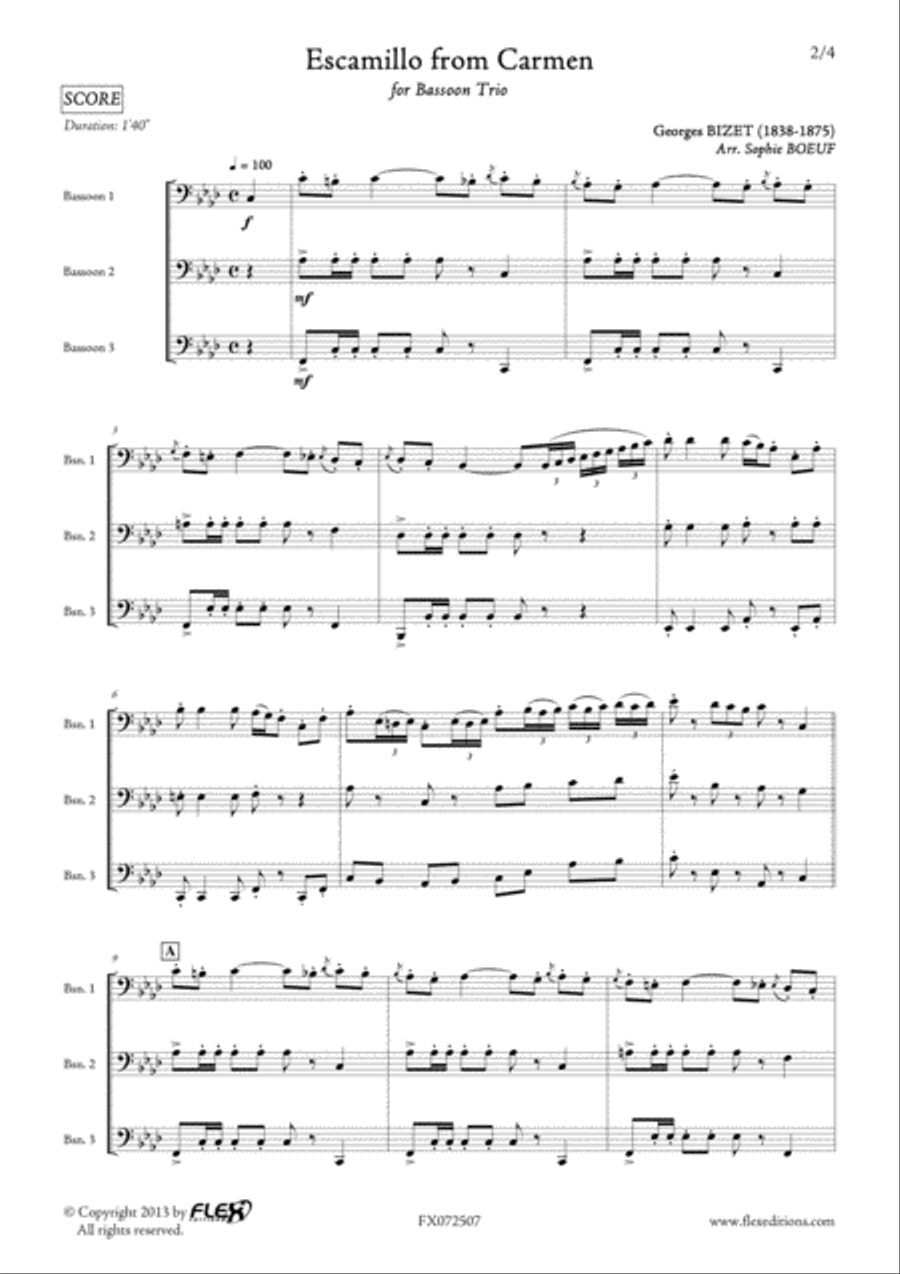 Escamillo from Carmen Escamillo from Carmen Bassoon scores gallery preview page 2