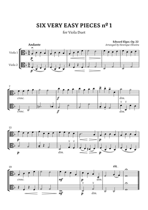 Book cover for Six Very Easy Pieces nº 1 (Andante) - Viola Duet