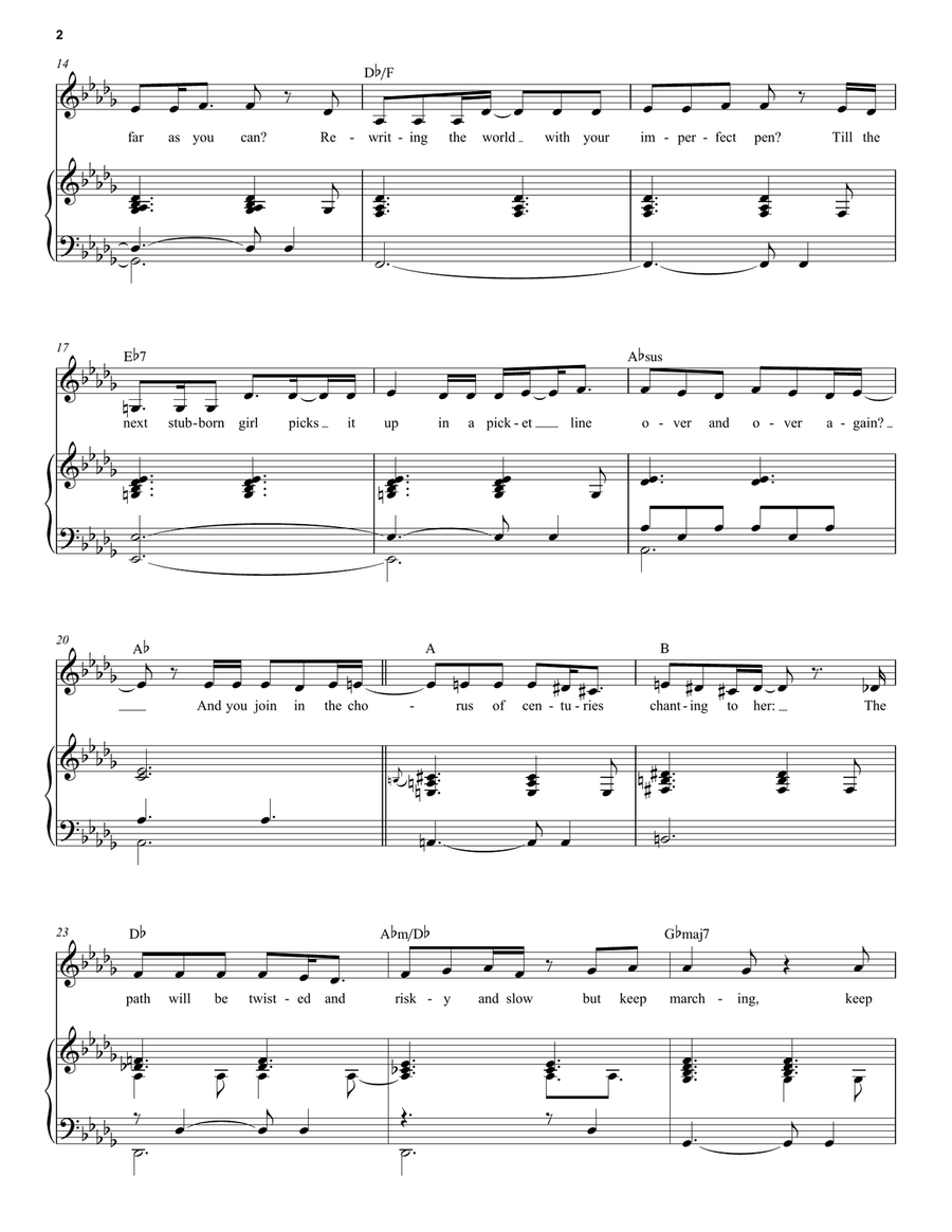 Keep Marching (from Suffs) Voice scores gallery preview page 2