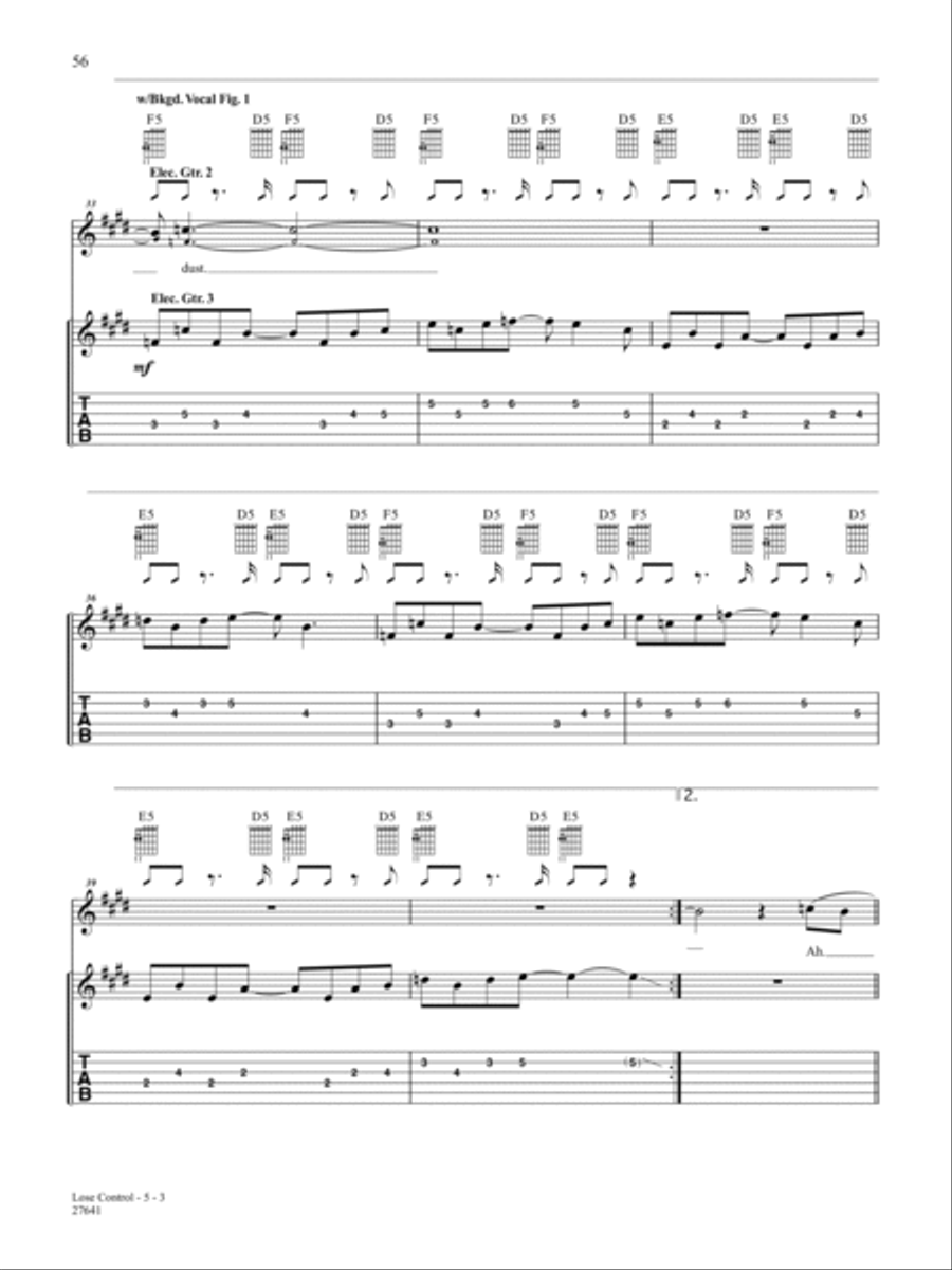 Lose Control Guitar Tablature scores gallery preview page 3