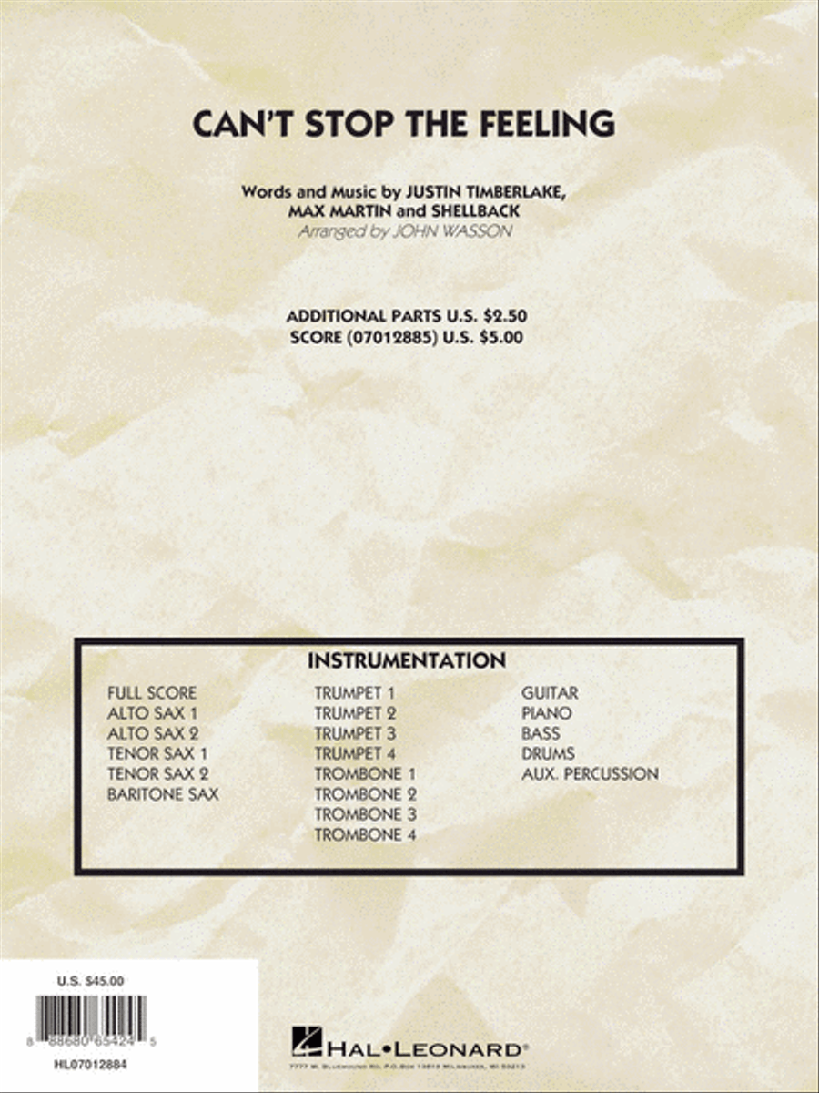 Can't Stop the Feeling Jazz Ensemble scores gallery preview page 8