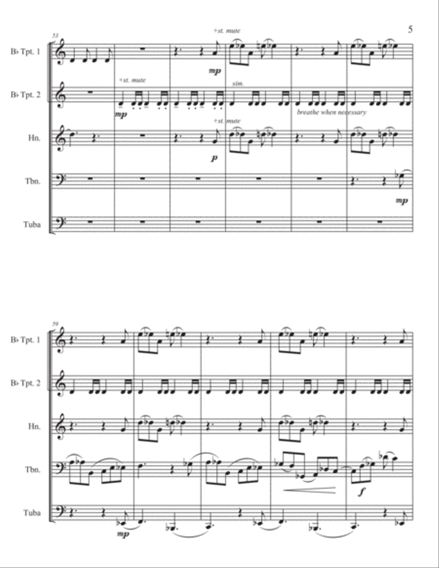 Resistance Underneath Biomechanical Sentinels Brass Ensemble scores gallery preview page 5