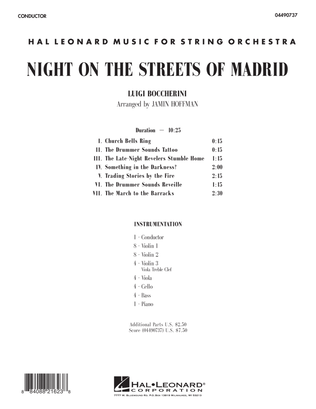 Book cover for Night on the Streets of Madrid - Full Score