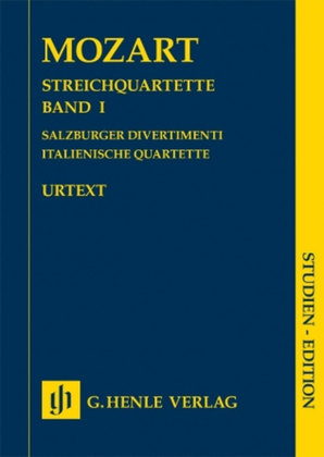 Book cover for String Quartets Vol. 1 (Salzburg Divertimenti, Italian Quartets)