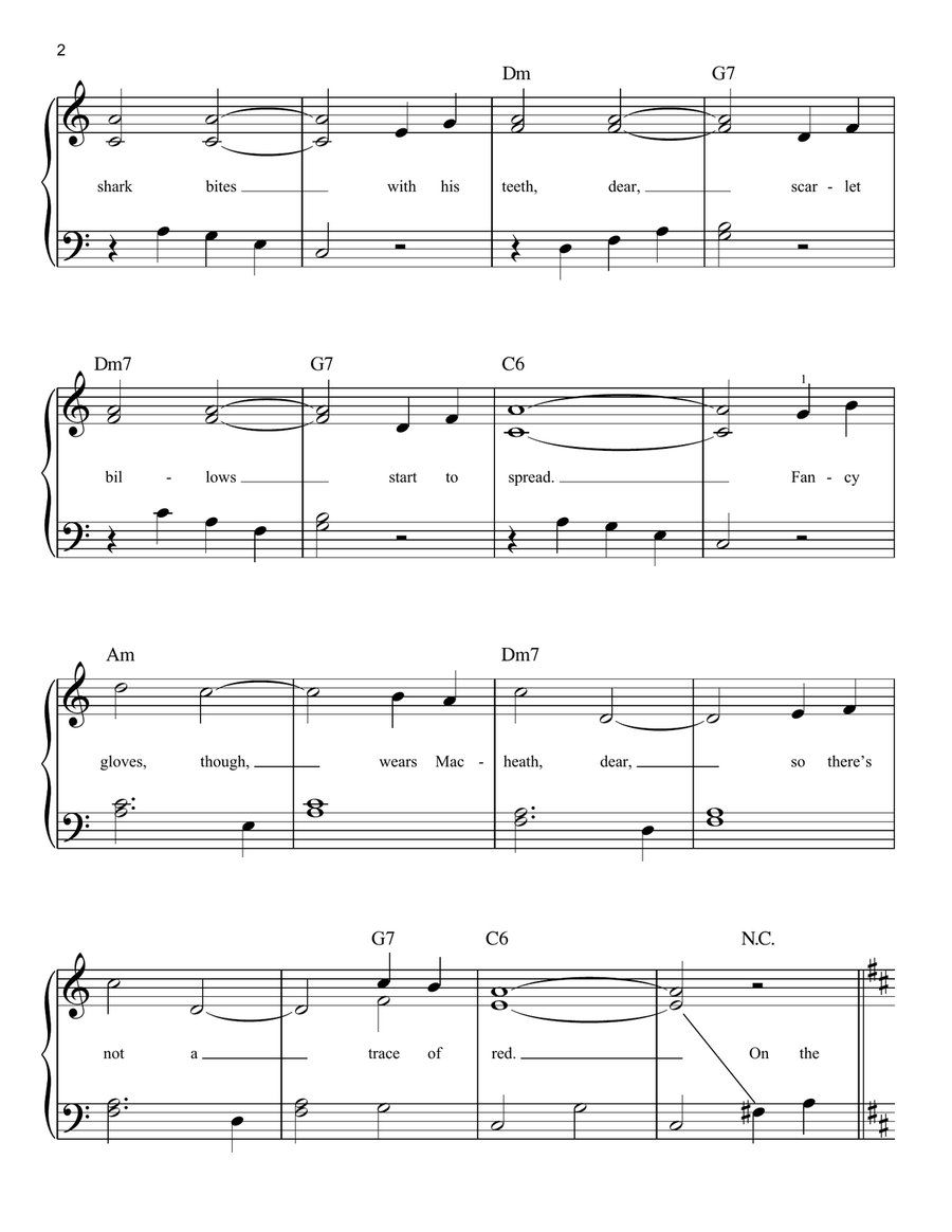 Mack The Knife Easy Piano scores gallery preview page 2