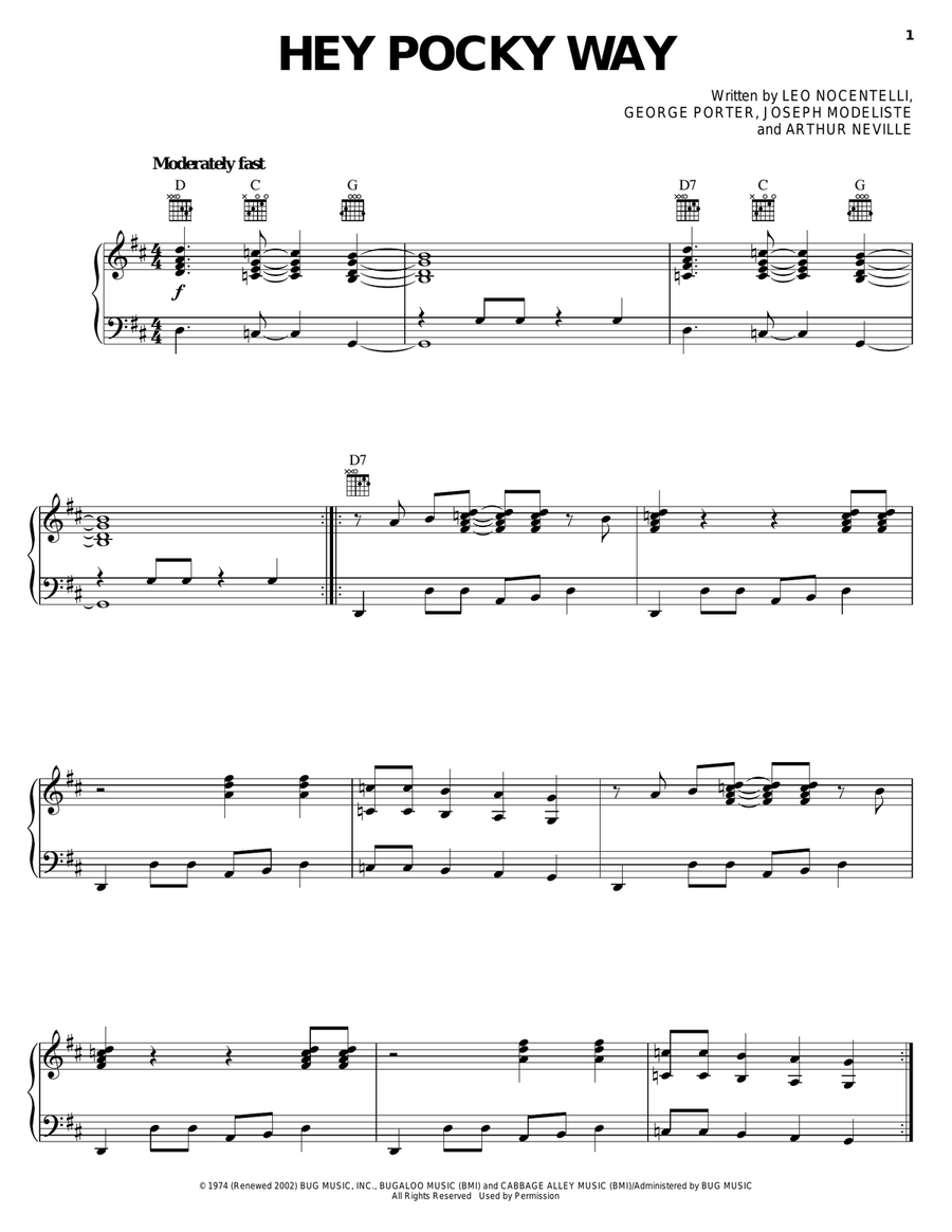 Hey Pocky Way Piano, Vocal, Guitar scores gallery preview page 1