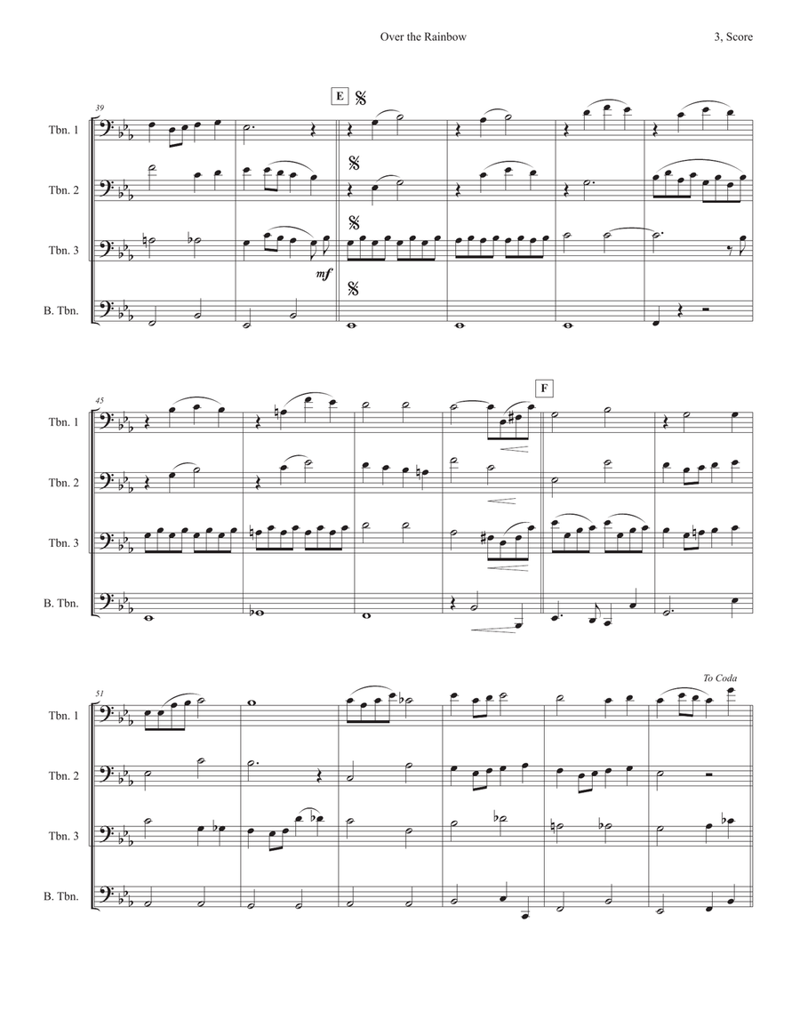 Over The Rainbow (from The Wizard Of Oz) Trombone Solo scores gallery preview page 3