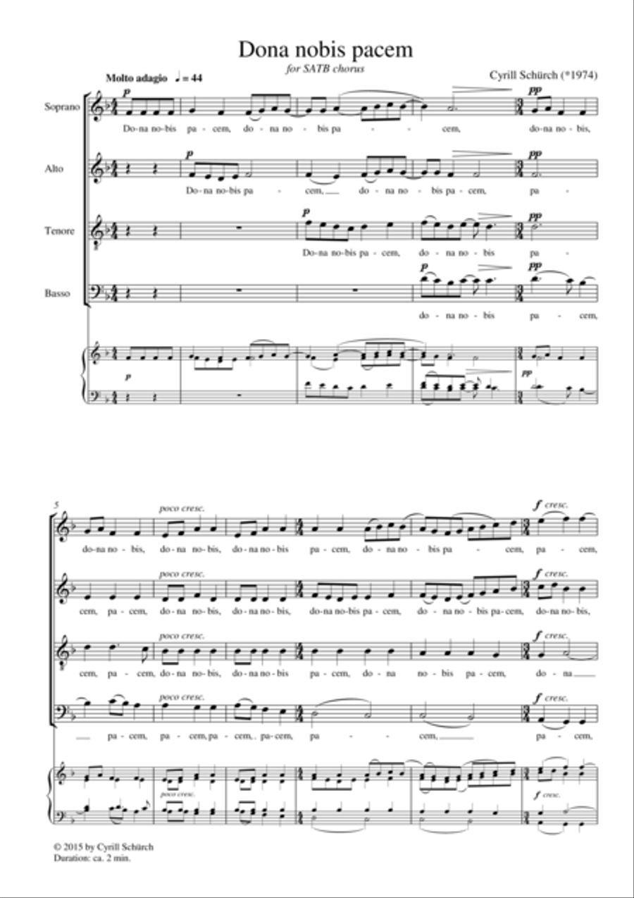 Dona nobis pacem Dona nobis pacem 4-Part scores gallery preview page 1