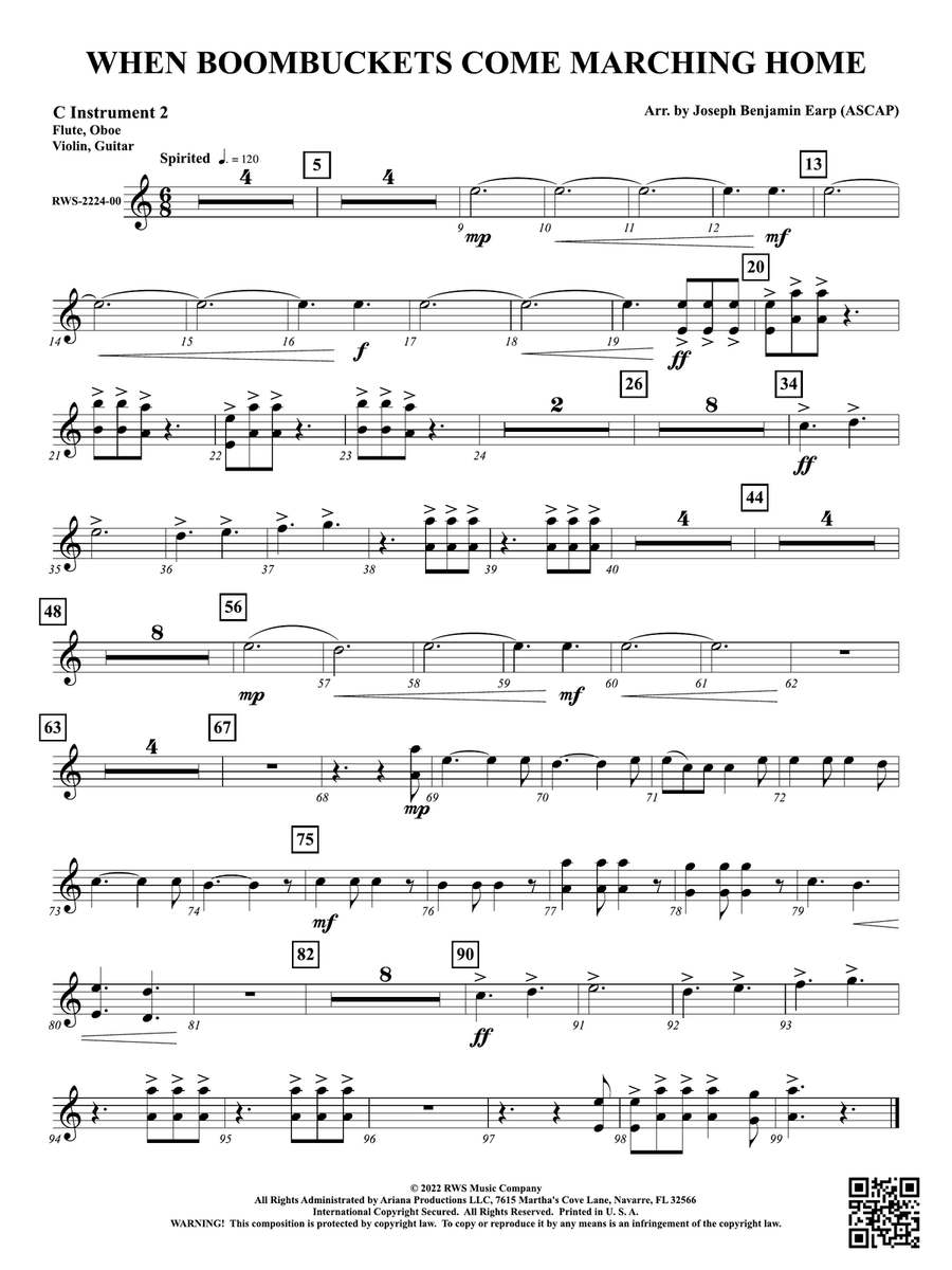 When Boombuckets Come Marching Home: Part 2 - C Instruments T.C. C Instrument scores gallery preview page 1
