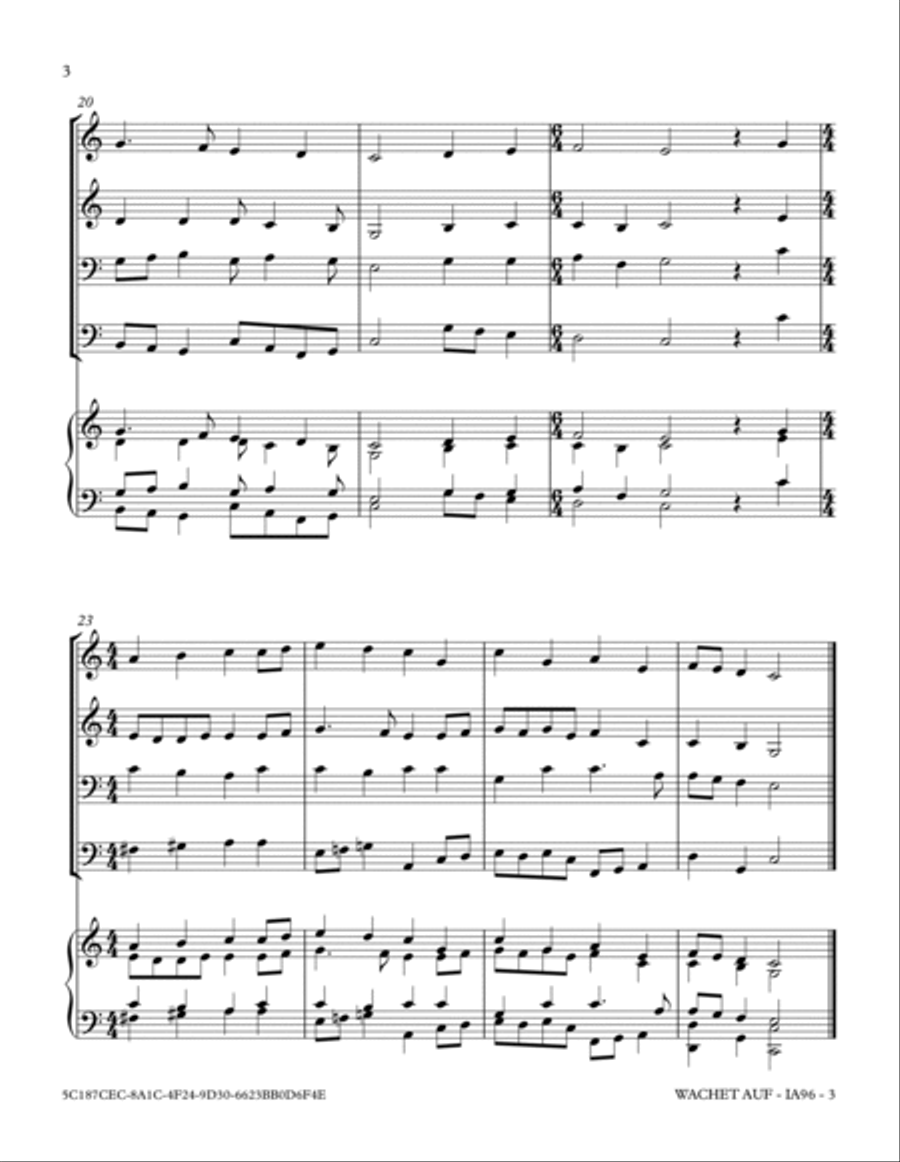 WACHET AUF (Sleepers, Awake) Small Ensemble scores gallery preview page 4