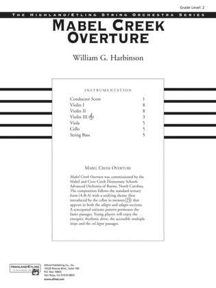 Book cover for Mabel Creek Overture: Score