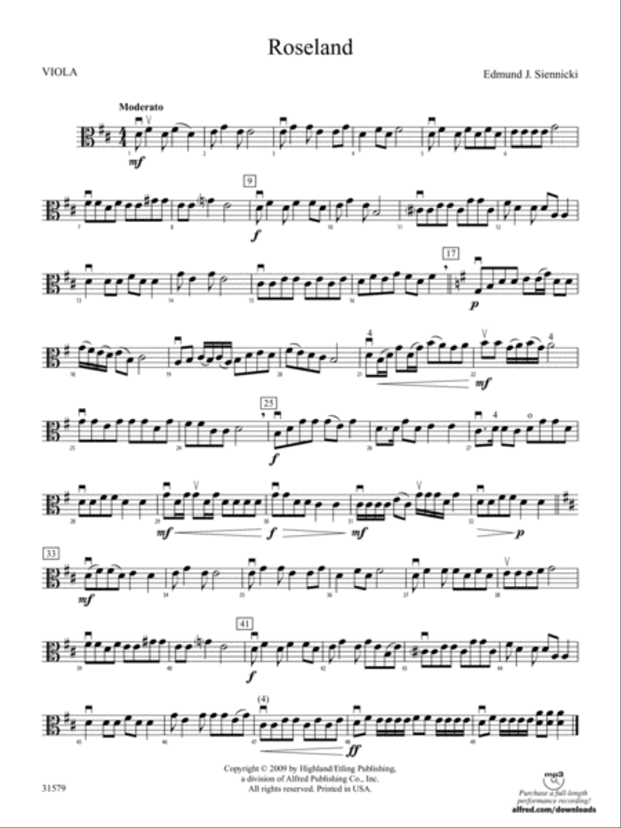Roseland: Viola String Orchestra scores gallery preview page 1