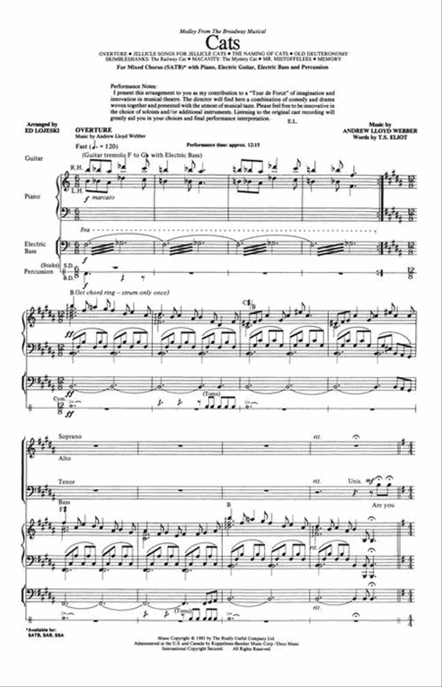 Cats (Medley) Cats (Medley) 4-Part scores gallery preview page 3