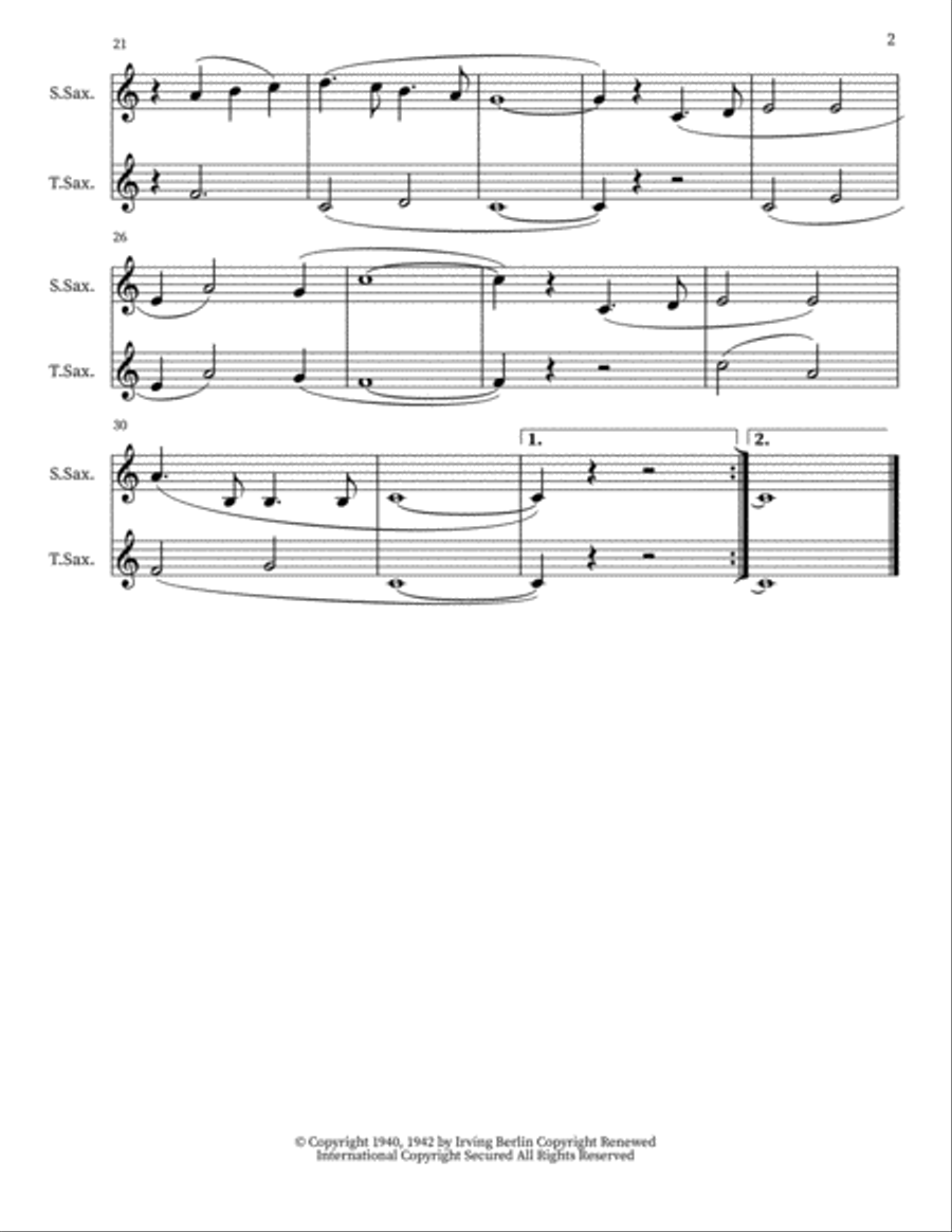 White Christmas Woodwind Duet scores gallery preview page 2