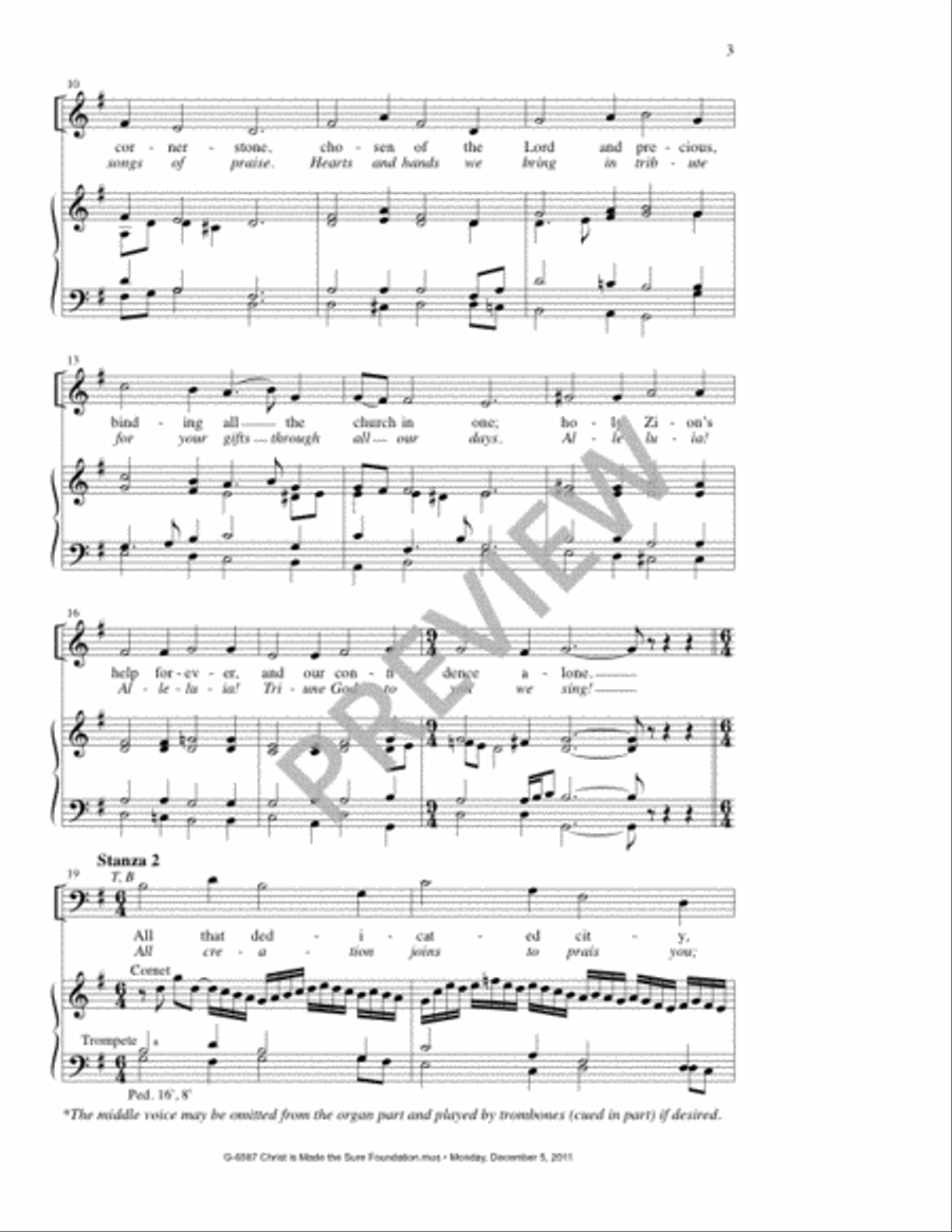 Christ Is Made the Sure Foundation / Voices Raised to You We Offer 4-Part scores gallery preview page 3