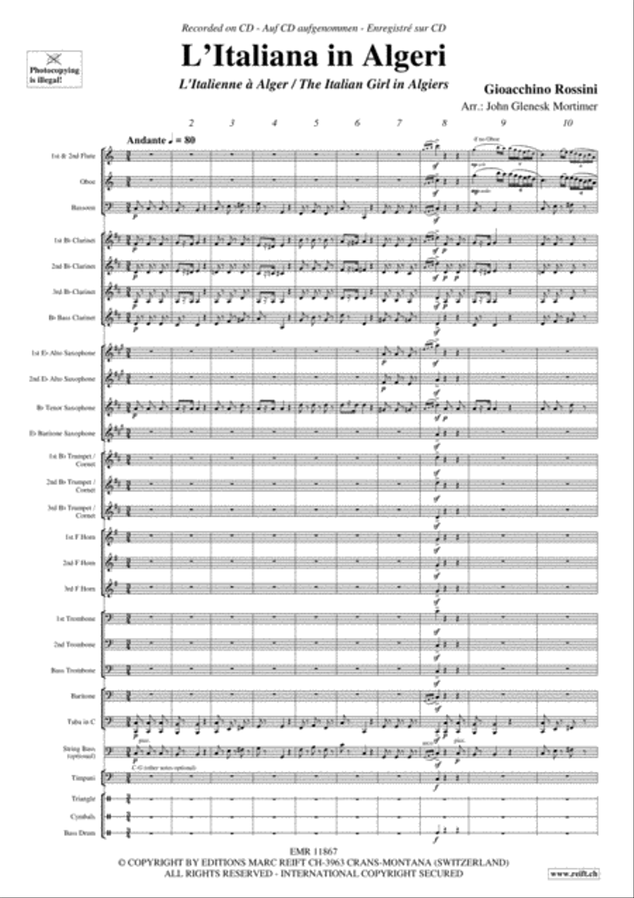 L'Italiana in Algeri Concert Band scores gallery preview page 4