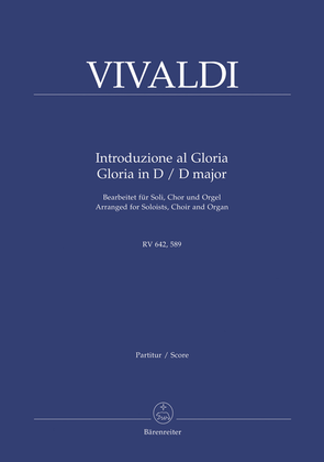 Book cover for Introduzione al Gloria RV 642, Gloria in D major RV 589