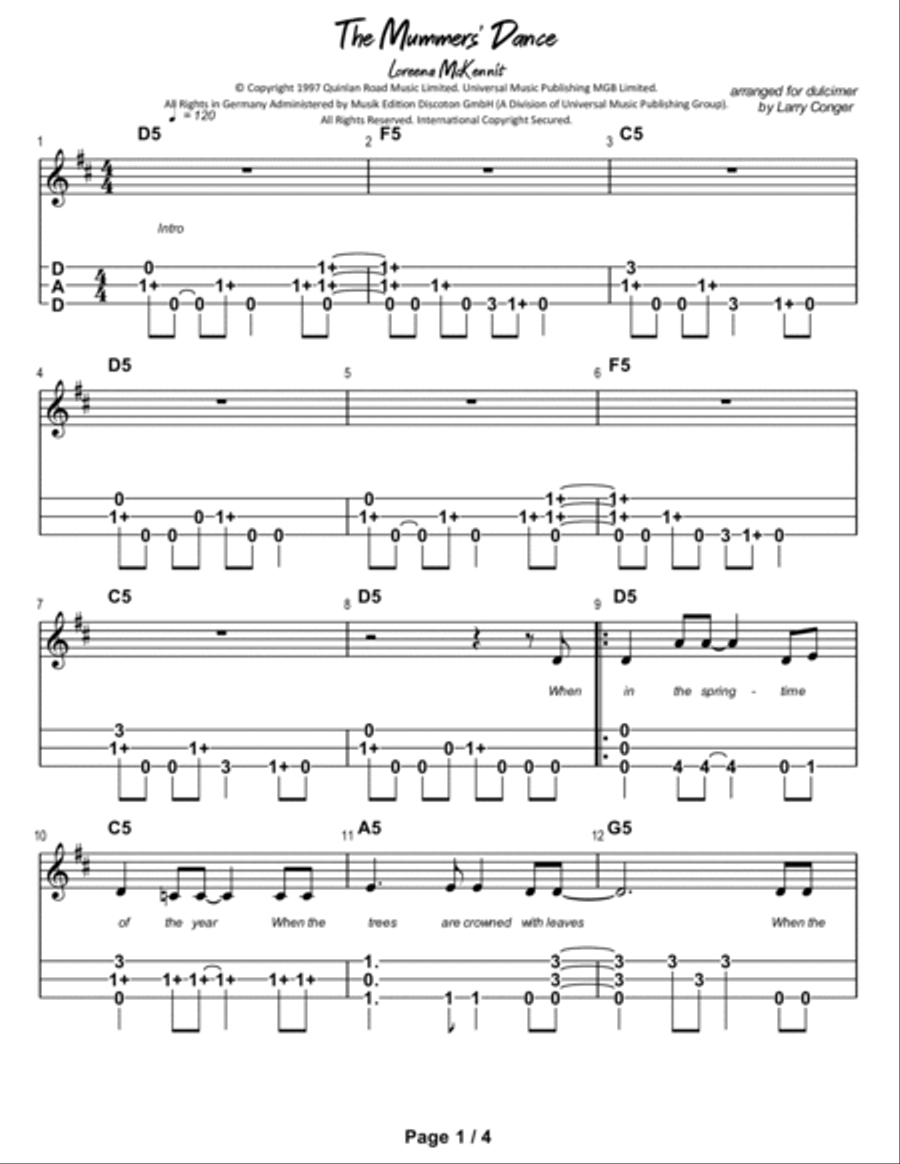 The Mummers' Dance Dulcimer scores gallery preview page 2