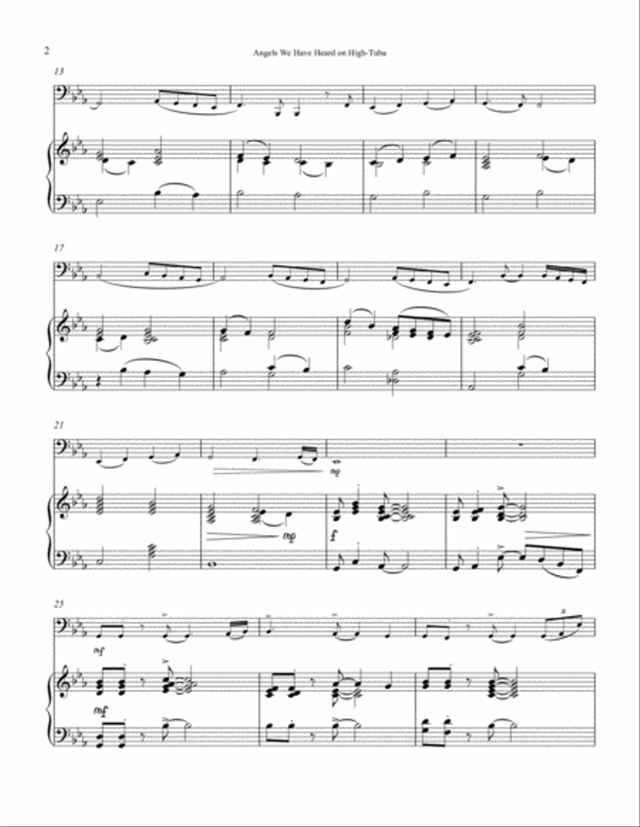 Tuba - Angels We Have Heard on High (smooth jazz) Piano scores gallery preview page 2